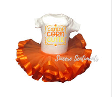 Load image into Gallery viewer, Candy Corn Cutie Ribbon Tutu Set