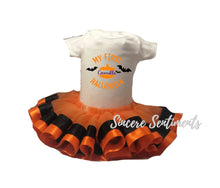 Load image into Gallery viewer, Baby's First Halloween Ribbon Tutu Set