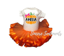 Load image into Gallery viewer, Personalized Pumpkin Ribbon Tutu Set
