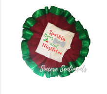 Load image into Gallery viewer, Sparkly Bows and Mistletoe Ribbon Tutu Set