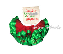 Load image into Gallery viewer, Sparkly Bows and Mistletoe Ribbon Tutu Set