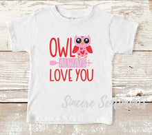 Load image into Gallery viewer, Owl Valentine Tee - Sincere Sentiments