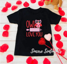Load image into Gallery viewer, Owl Valentine Tee - Sincere Sentiments