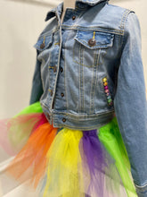 Load image into Gallery viewer, Personalized Rainbow Color Splash Jean Jacket