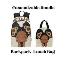 Load image into Gallery viewer, Personalized Sunflower Beauty Back Pack & Lunch Bag Bundle