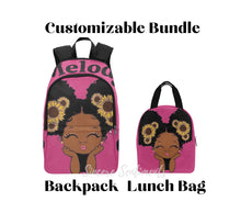 Load image into Gallery viewer, Personalized Sunflower Beauty Back Pack & Lunch Bag Bundle