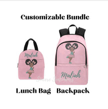 Load image into Gallery viewer, Personalized Maliah Back Pack & Lunch Bag Bundle