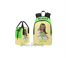 Load image into Gallery viewer, Personalized Yellow Mermaid Backpack & Lunch Bag Bundle