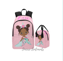 Load image into Gallery viewer, Personalized Pink Mermaid Backpack & Lunch Bag Bundle