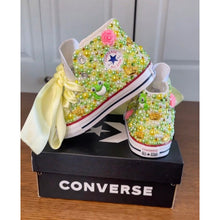 Load image into Gallery viewer, Princess & the Frog Converse | Bling Shoes | Frog Princess | Rhinestone | Birthday Theme | Personalized | Bedazzled Shoes | Kids Shoes