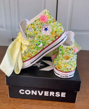 Load image into Gallery viewer, Princess & the Frog Converse | Bling Shoes | Frog Princess | Rhinestone | Birthday Theme | Personalized | Bedazzled Shoes | Kids Shoes