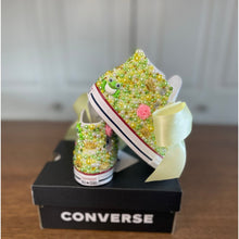 Load image into Gallery viewer, Princess & the Frog Converse | Bling Shoes | Frog Princess | Rhinestone | Birthday Theme | Personalized | Bedazzled Shoes | Kids Shoes