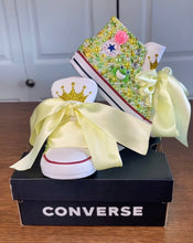 Load image into Gallery viewer, Princess & the Frog Converse | Bling Shoes | Frog Princess | Rhinestone | Birthday Theme | Personalized | Bedazzled Shoes | Kids Shoes