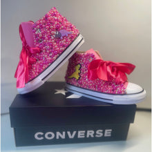 Load image into Gallery viewer, Pink Dino Converse Shoes - Sincere Sentiments
