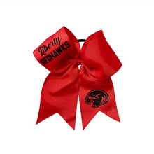 Load image into Gallery viewer, Cheer Bow White Liberty Redhawk
