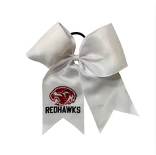 Load image into Gallery viewer, Cheer Bow White Liberty Redhawk
