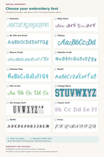 Load image into Gallery viewer, Embroidery font guide — 14 lettering styles
