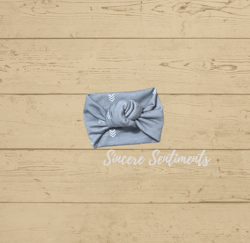 Gray Chevron Knotted Headband - Sincere Sentiments
