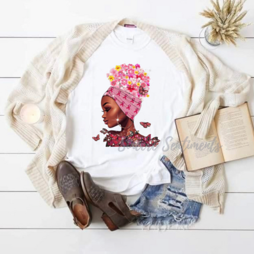 Floral Breast Cancer Tee - Sincere Sentiments