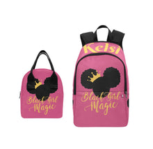 Load image into Gallery viewer, Black Girl Magic Personalized Backpack &amp; Lunch Bag Bundle
